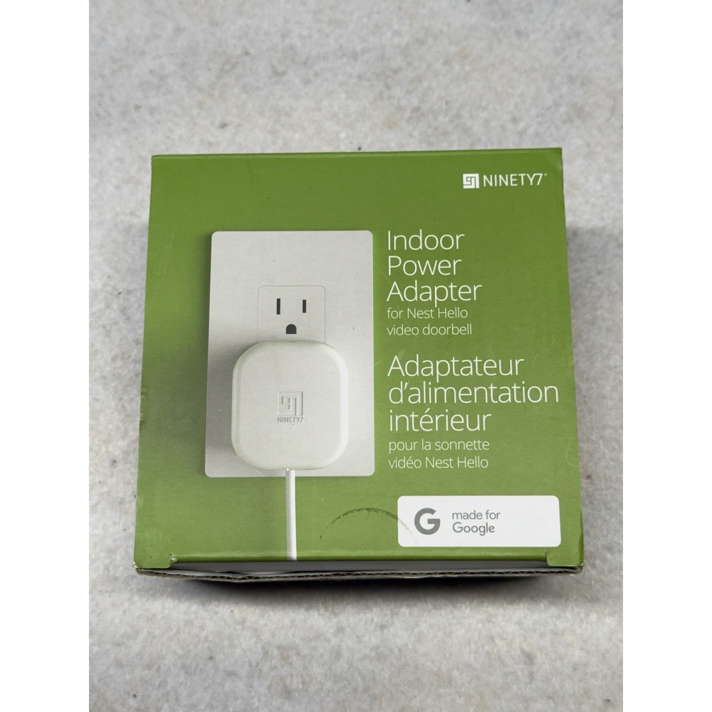 NWB Ninety7 Indoor Power Adapter For Nest‎ Hello Video Doorbell White